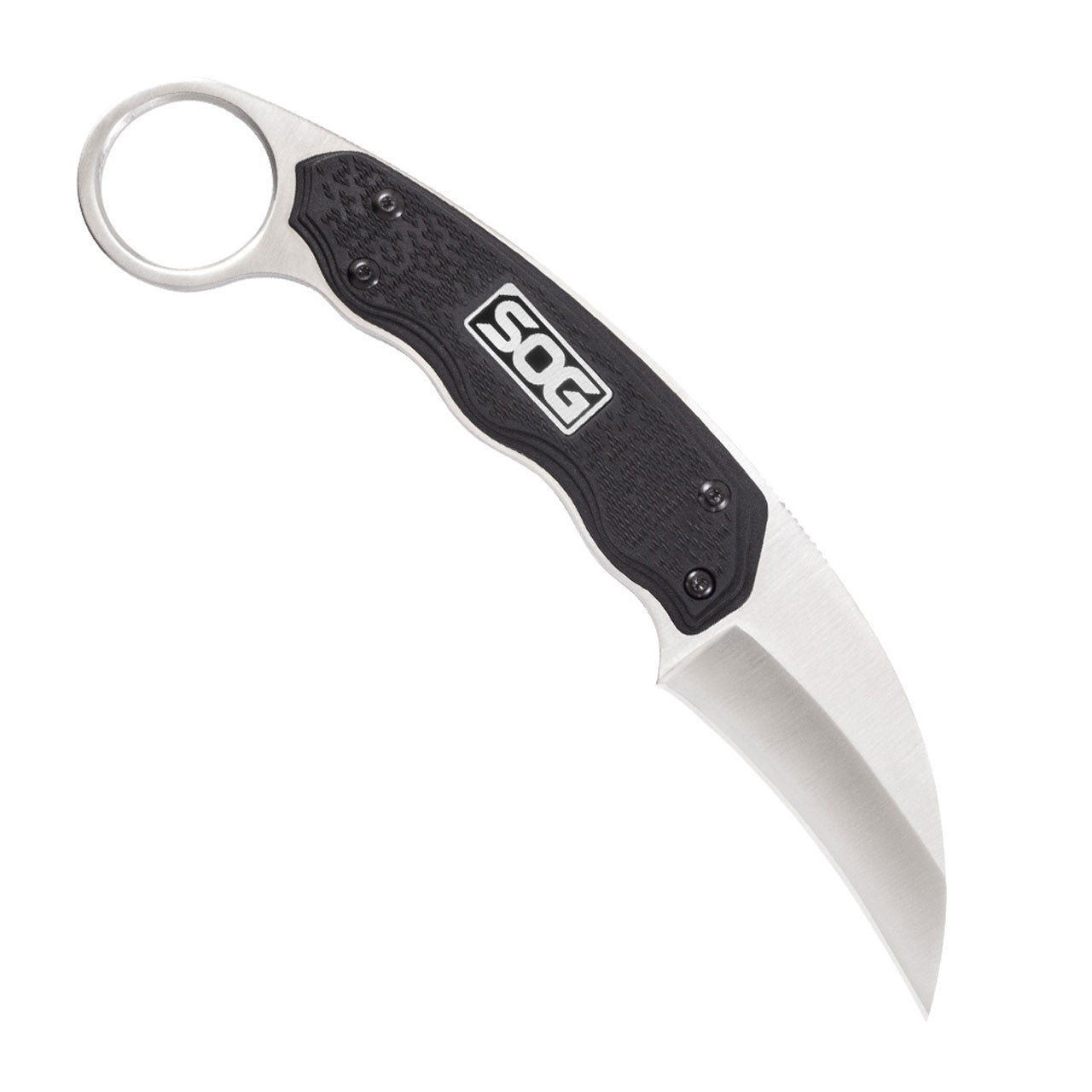 SOG Gambit – Survivalmesser 65 mm, glasfaserverstärktes Nylon, Einhandöffnung, schwarz