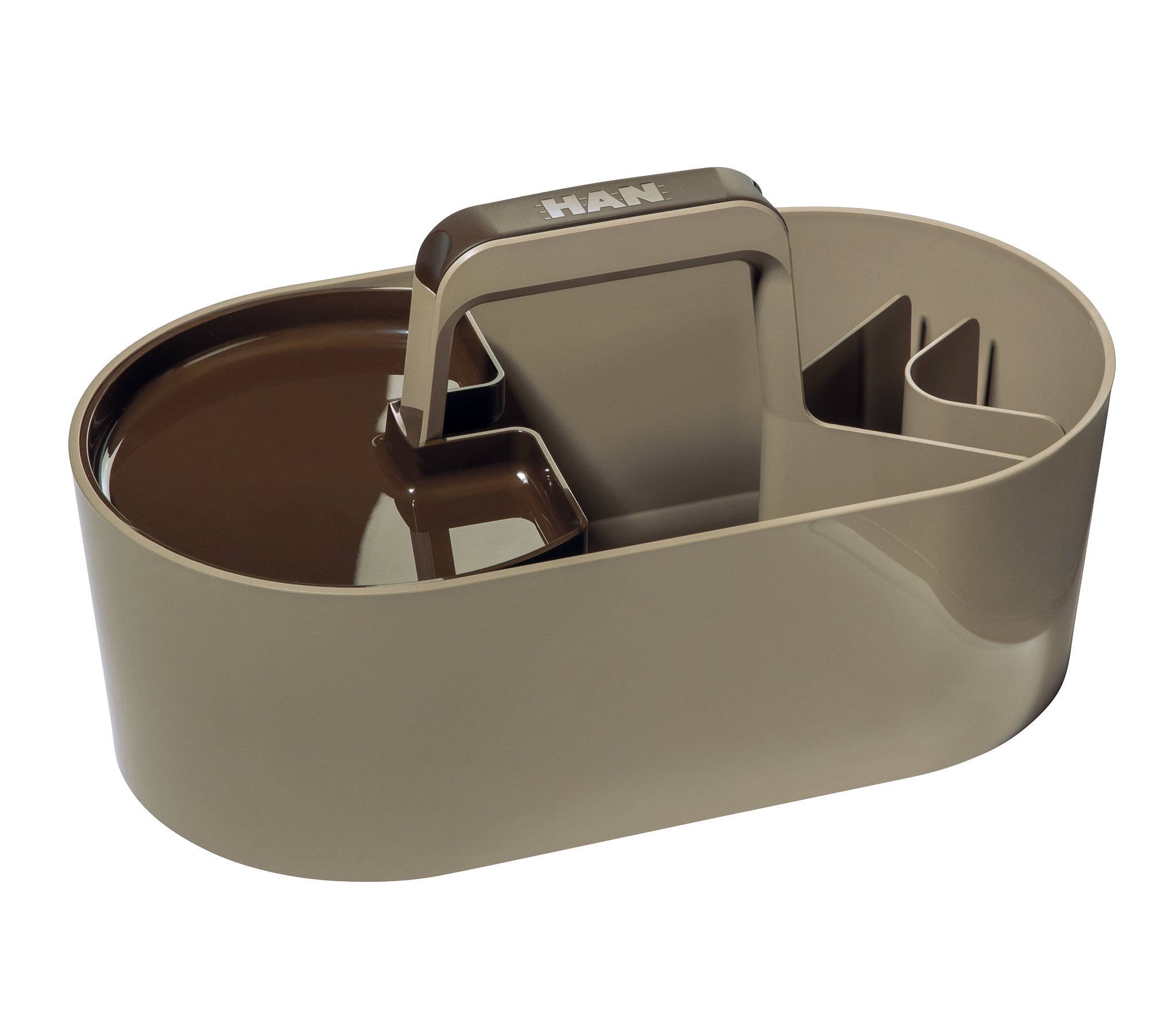 HAN LOFT 1200-12 Aufbewahrungsbox – 10,5 l, mit Trennelement, sandbraun, ABS, B 340 × H 188 × T 187 mm