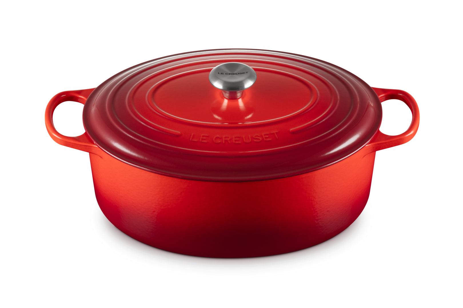 Le Creuset Kochtopf Signature – 8,9 l, Gusseisen, Emaille, für Induktion, Gas, Glaskeramik u. a., Rot