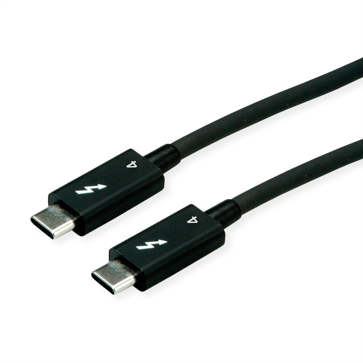 ROLINE Thunderbolt 4 (USB-C) Kabel – 40 Gbit/s – 0,8 m – PD 100 W – 8K/60 – Schwarz