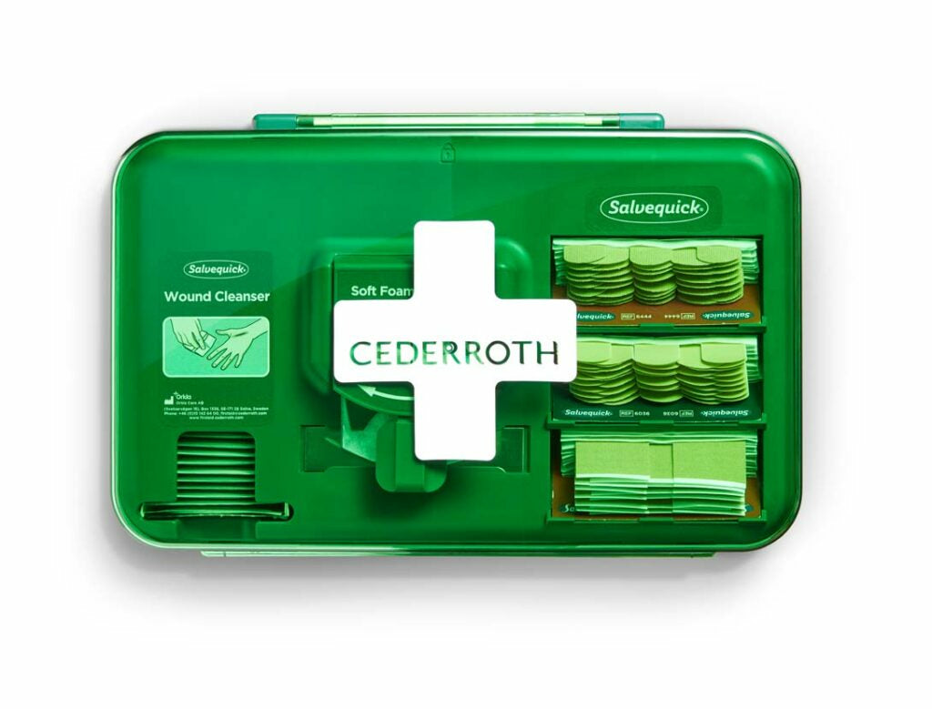 Cederroth Erste-Hilfe-Koffer – für Zuhause, grün, 310 × 160 × 200 mm