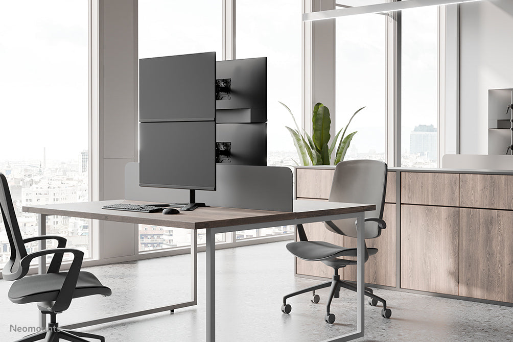 Neomounts DS45-600BL2V – Monitor-Tischständer – freistehend – 2 Monitore – 10–32" – VESA 75×75/100×100 mm – bi