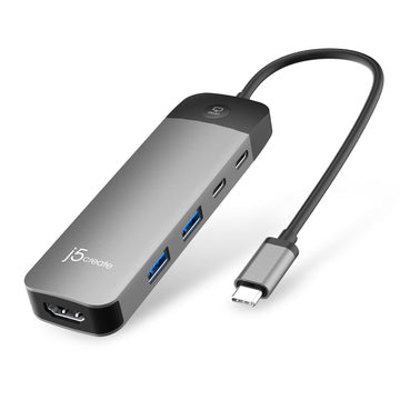 j5create JCD3002 Multiport-Adapter – USB-C, 1× HDMI (4K60), 2× USB-A, 2× USB-C, 100 W PD