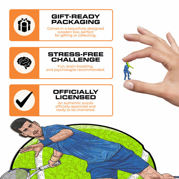 Iconic Puzzles Novak Djokovic - Tennis - Logikspiel, ab 10 Jahren, 180 Min