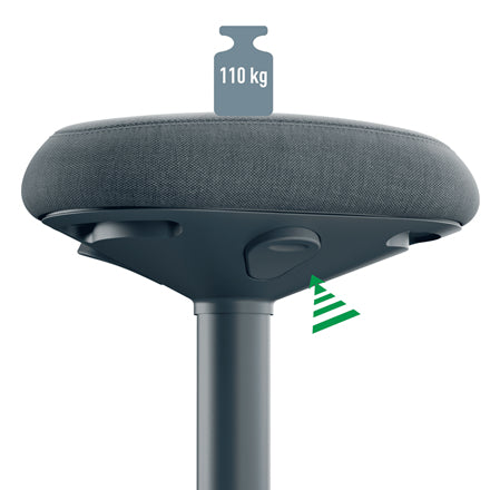 Leitz Hocker Ergo Active – Sitzhöhe 57–82 cm, 110 kg, dunkelgrau