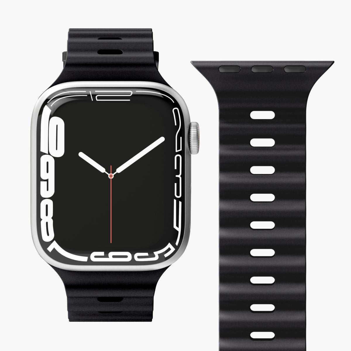 Vonmählen Wave Band 1 – Sportarmband Schwarz, für Apple Watch 40 mm, 41 mm, 42 mm