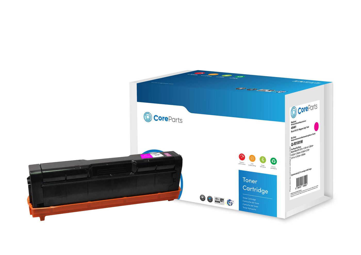 CoreParts 406481 Magenta Toner – Kompatibel XL – 6'000 Seiten – für Ricoh SP C311