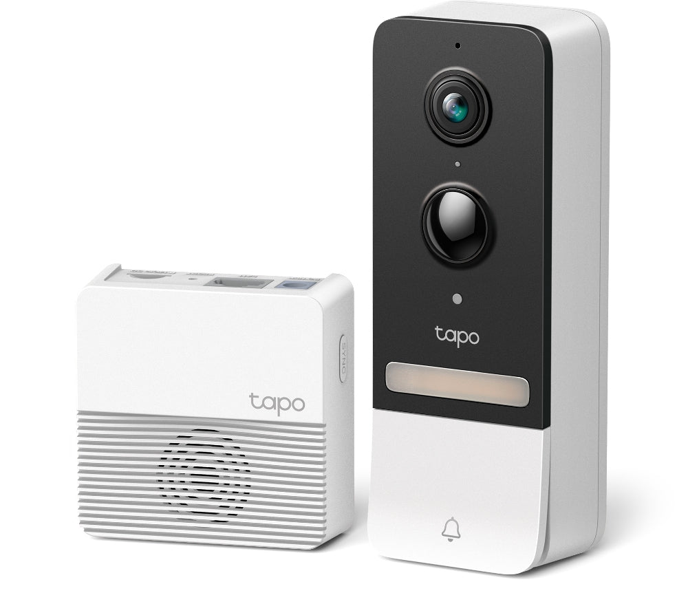 TP-Link Tapo D230S1 Video-Türklingel – 5 MP, 2560×1920, 160°, Nachtsicht (farbig), WLAN, Akku, Schwarz/Weiss