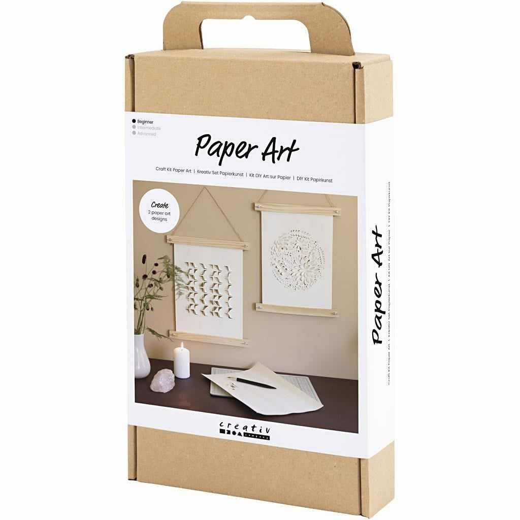 Creativ Company Papierkunst – Bastelset – Papier, inkl. Posterrahmen, Messer, Schneidebrett