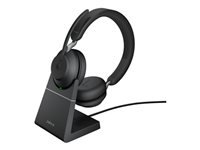Jabra Evolve2 65 Office-Headset – On-Ear, Stereo, BT, ANC, MS Teams zertifiziert, mit USB-A-Dongle, Schwarz, B