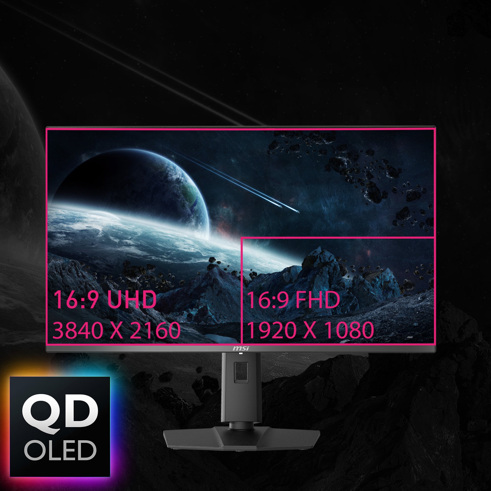 MSI MPG 321URXDE – Monitor, 31,5", 3840 × 2160 (UHD 4K), OLED, 240 Hz, 250 cd/m², Adaptive Sync, Schwarz