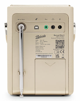 Roberts Radio Roberts Revival Mini 2 – DAB-/Internetradio – Portabel – UKW, Bluetooth, Akkubetrieb – Creme