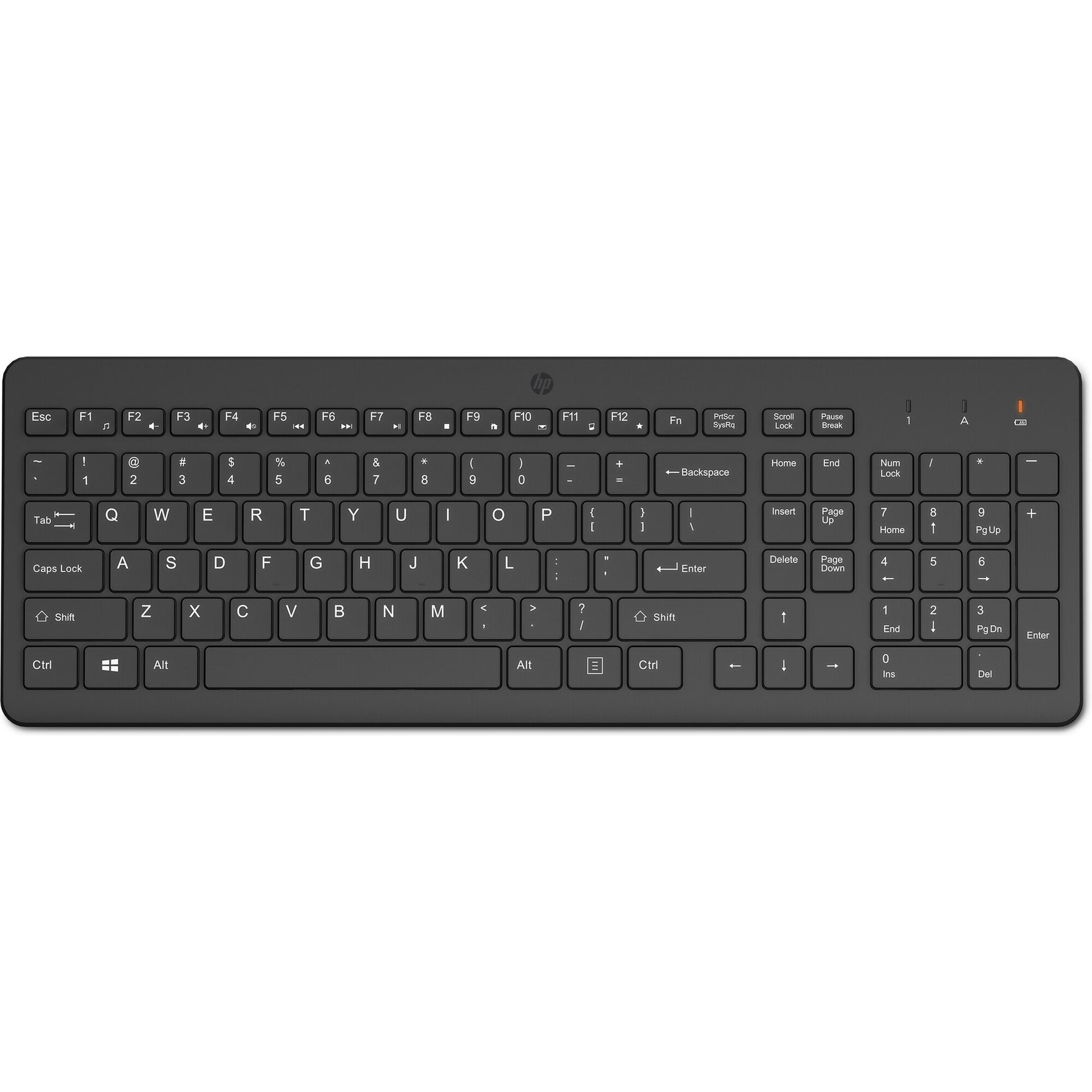 HP 220 Wireless – Tastatur – 100% – Membran – 2,4 GHz USB-A (Empfänger) – Schwarz