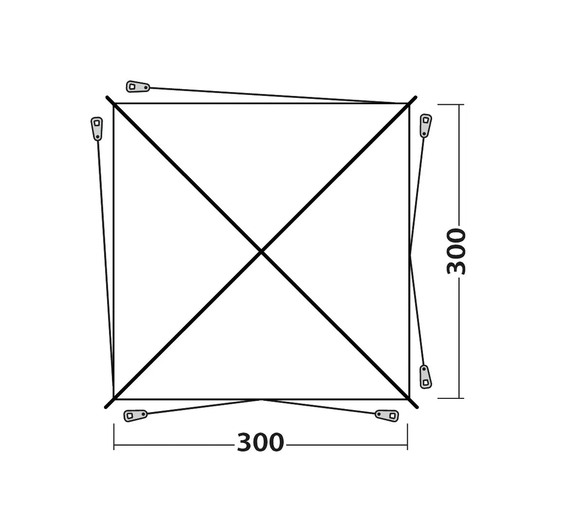 Outwell Fastlane 300 Shelter – Pavillon – 300×300×220 cm, grau, Stahl