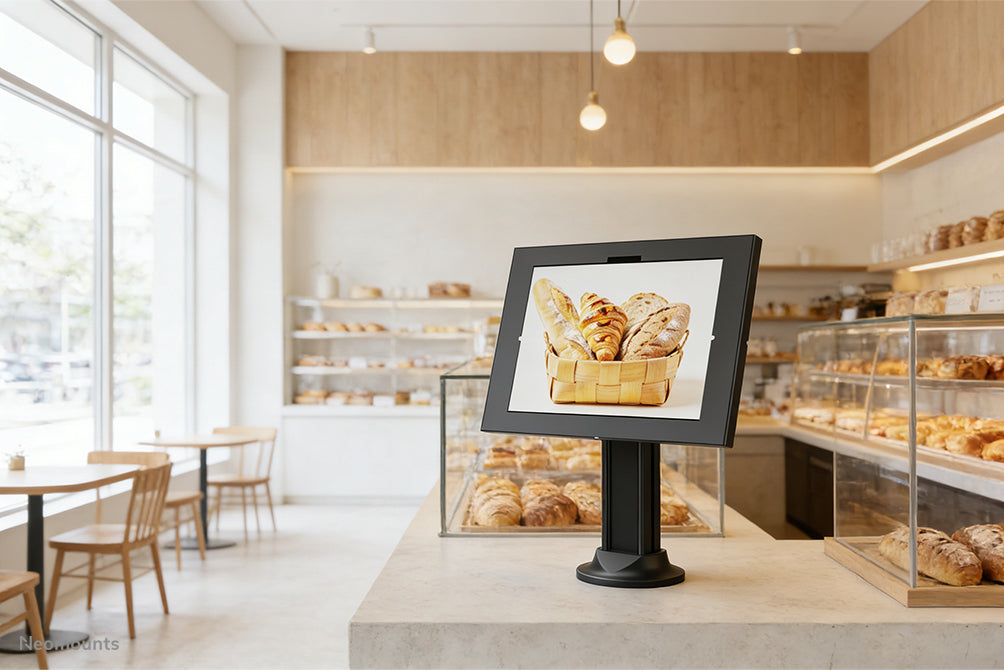 Neomounts Tablet-Ständer – für Tablets, bis 3 kg, abschliessbar – Schwarz