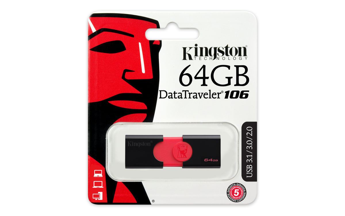 Kingston Technology Kingston DataTraveler 106 – 64 GB USB-Stick, USB Typ-A, USB 3.2 Gen 1, 100 MB/s