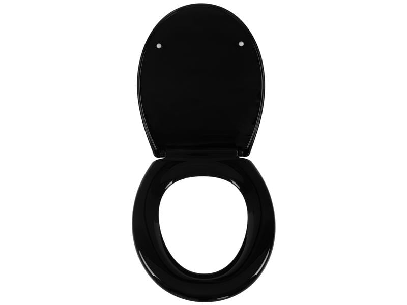 COCON F01450 – Toilettensitz – Polypropylen, schwarz, mit Absenkautomatik, mit Deckel, 37,1 × 44,4 × 4,8 cm