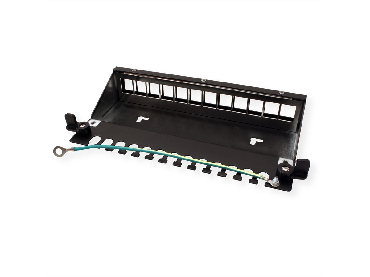 VALUE Wandgehäuse – Aufputz, 4× Ports, 19", 1U, für Keystone-Module, Stahl, Schwarz