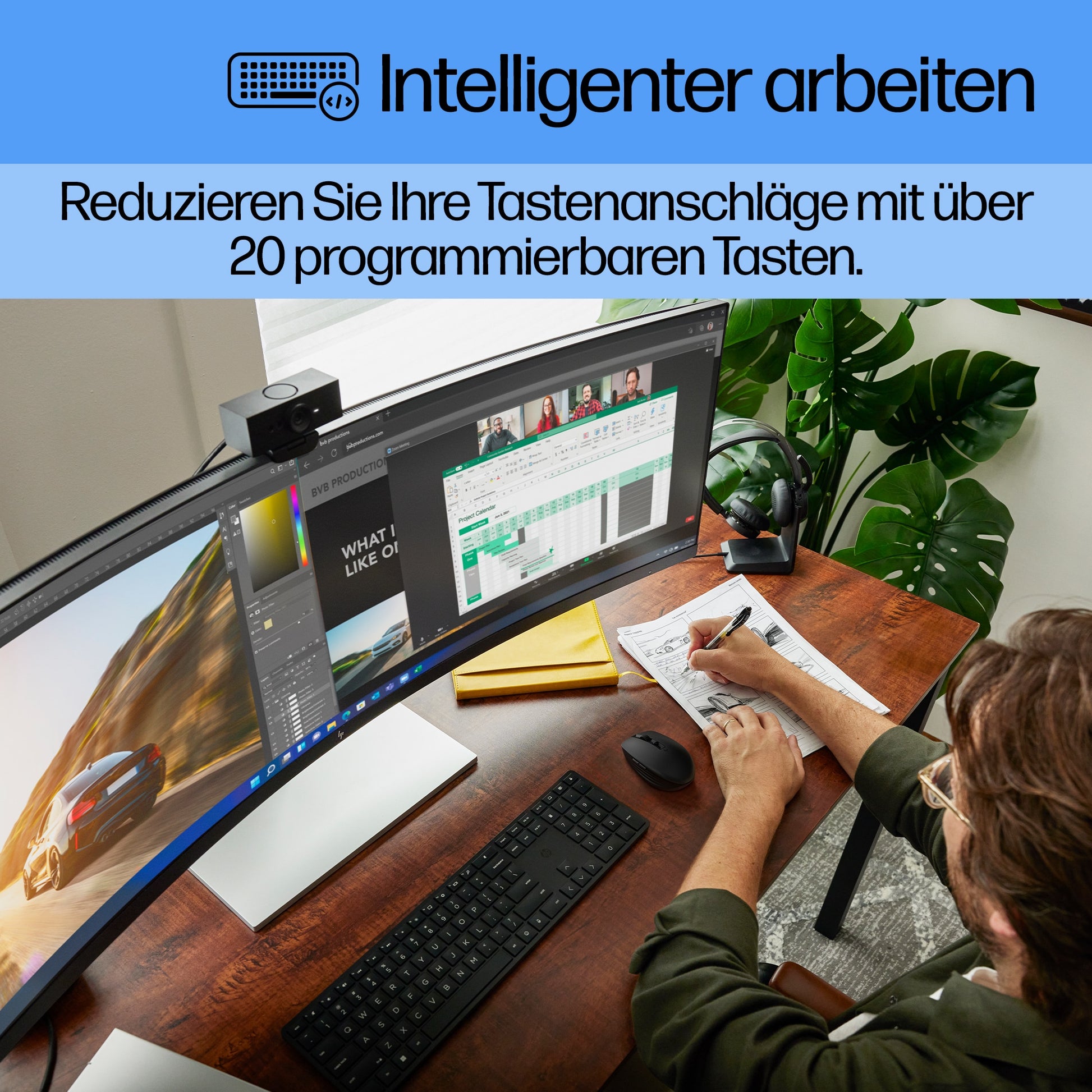 HP 450 Wireless Schwarz Programmierbar