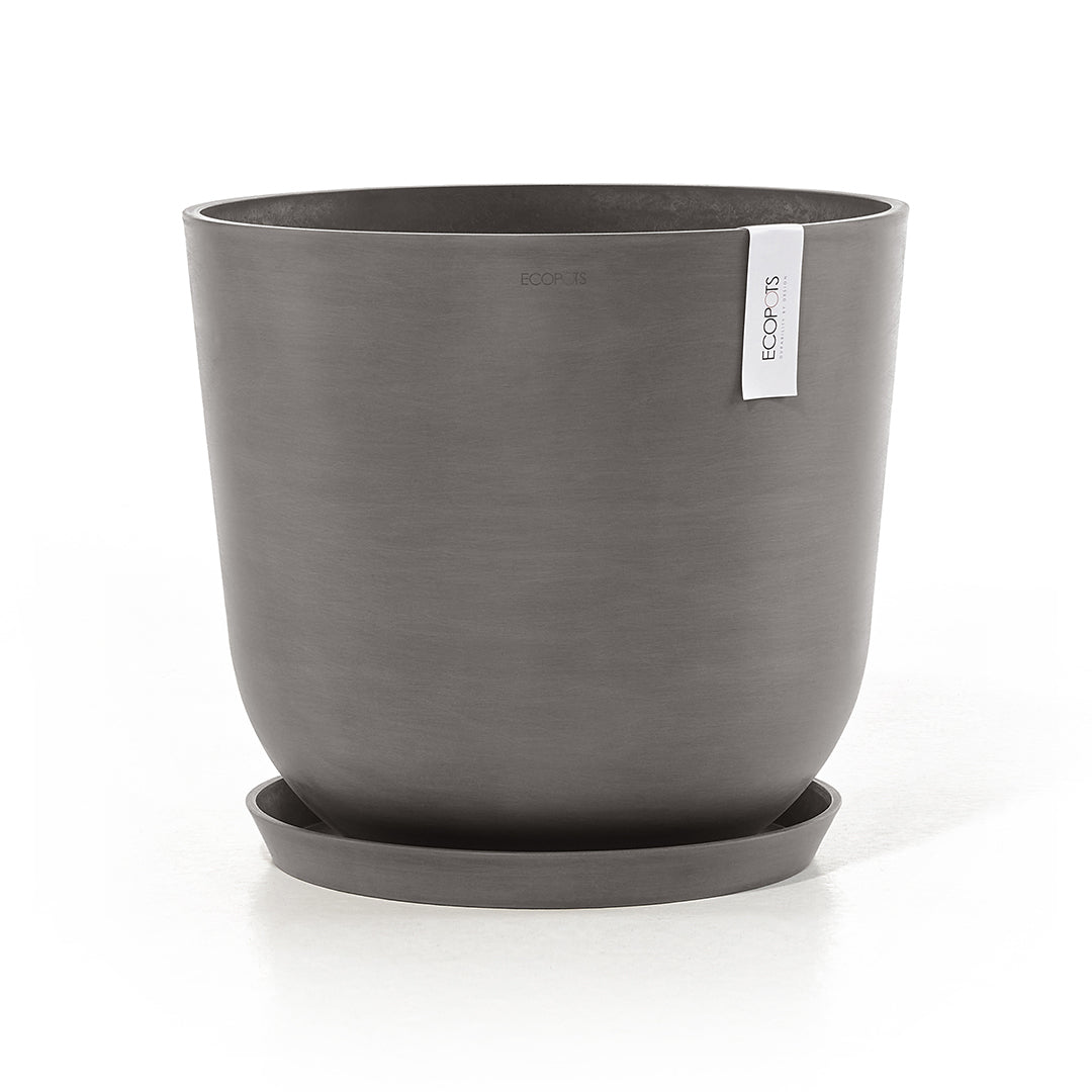 Ecopots Oslo Pflanzentopf – Ø 45 × 39,2 cm – Kunststoff, Taupe