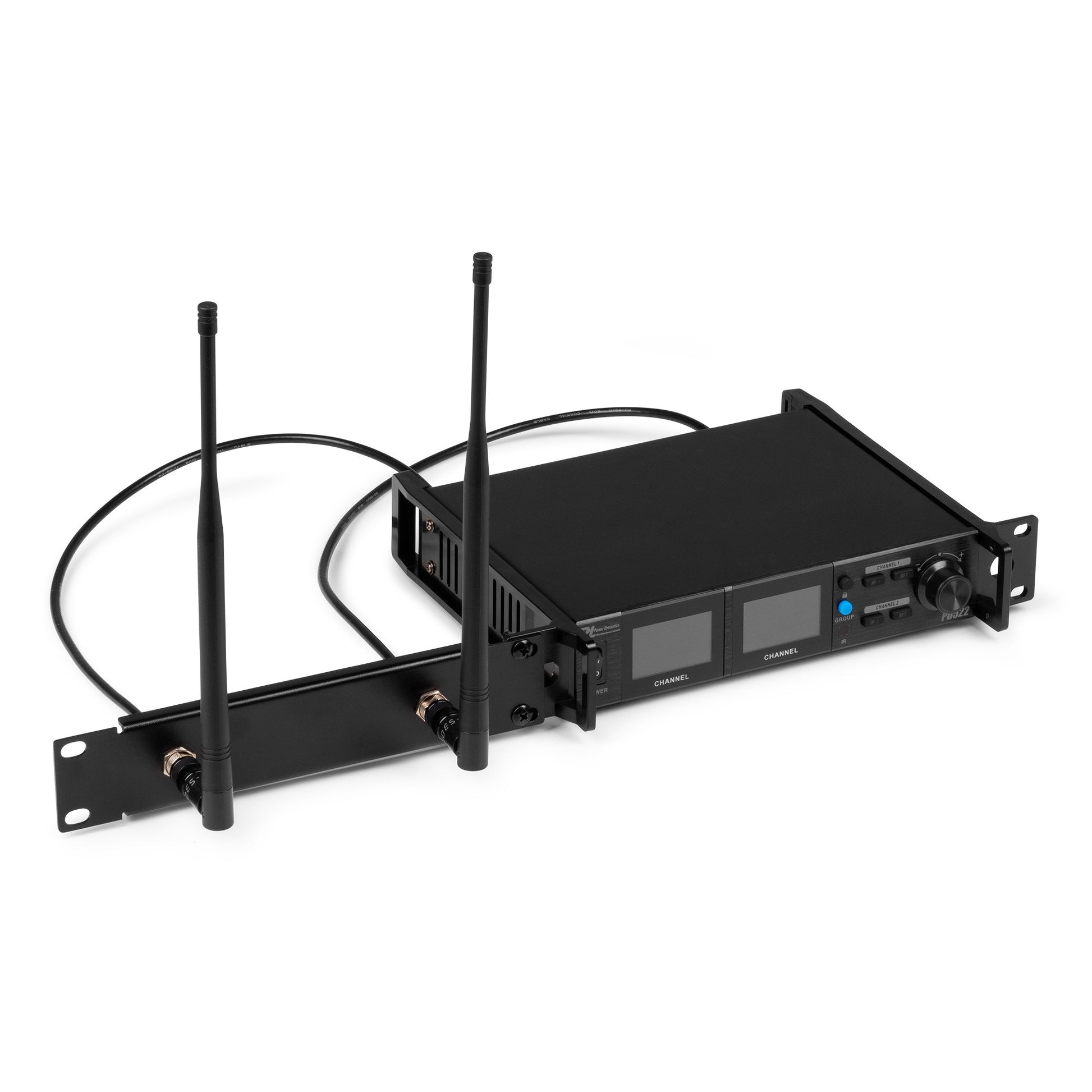 Power Dynamics PD522 – Bühnenmikrofon 2er-Set – XLR, Kabellos (500–530 MHz), Niere, 50–18'000 Hz, Schwarz