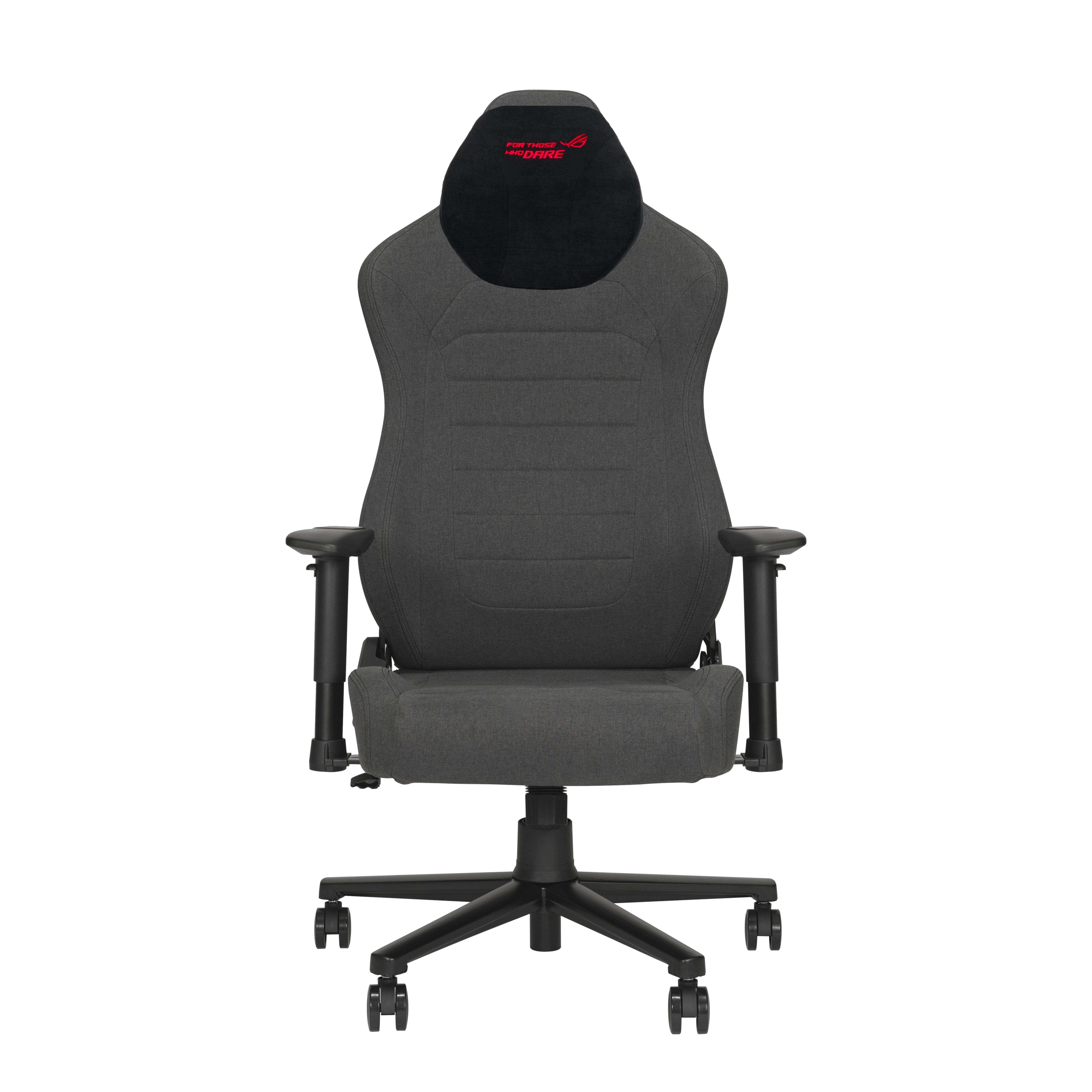 ASUS SL201C ROG Aethon Gaming-Stuhl – Stoff – Grau, 2D-Armlehnen, mit Kopfstütze, Lendenkissen, bis 136 kg
