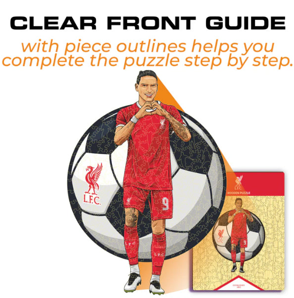 Iconic Puzzles Puzzle Liverpool FC – Darwin Nuñez – 150 Teile – 21 × 30 cm – ab 10 J. – Holz – mehrfarbig