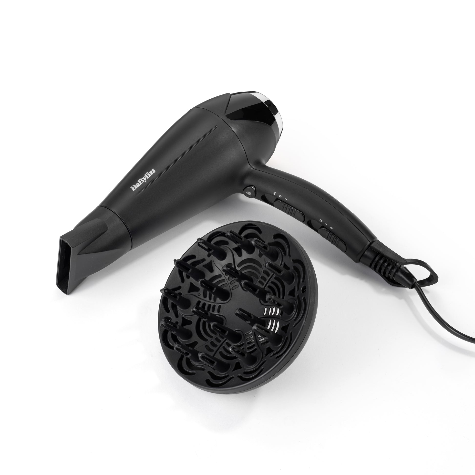 BaByliss Haartrockner D572DE – 2200 W, Ionenfunktion, Keramisches Heizsystem – schwarz