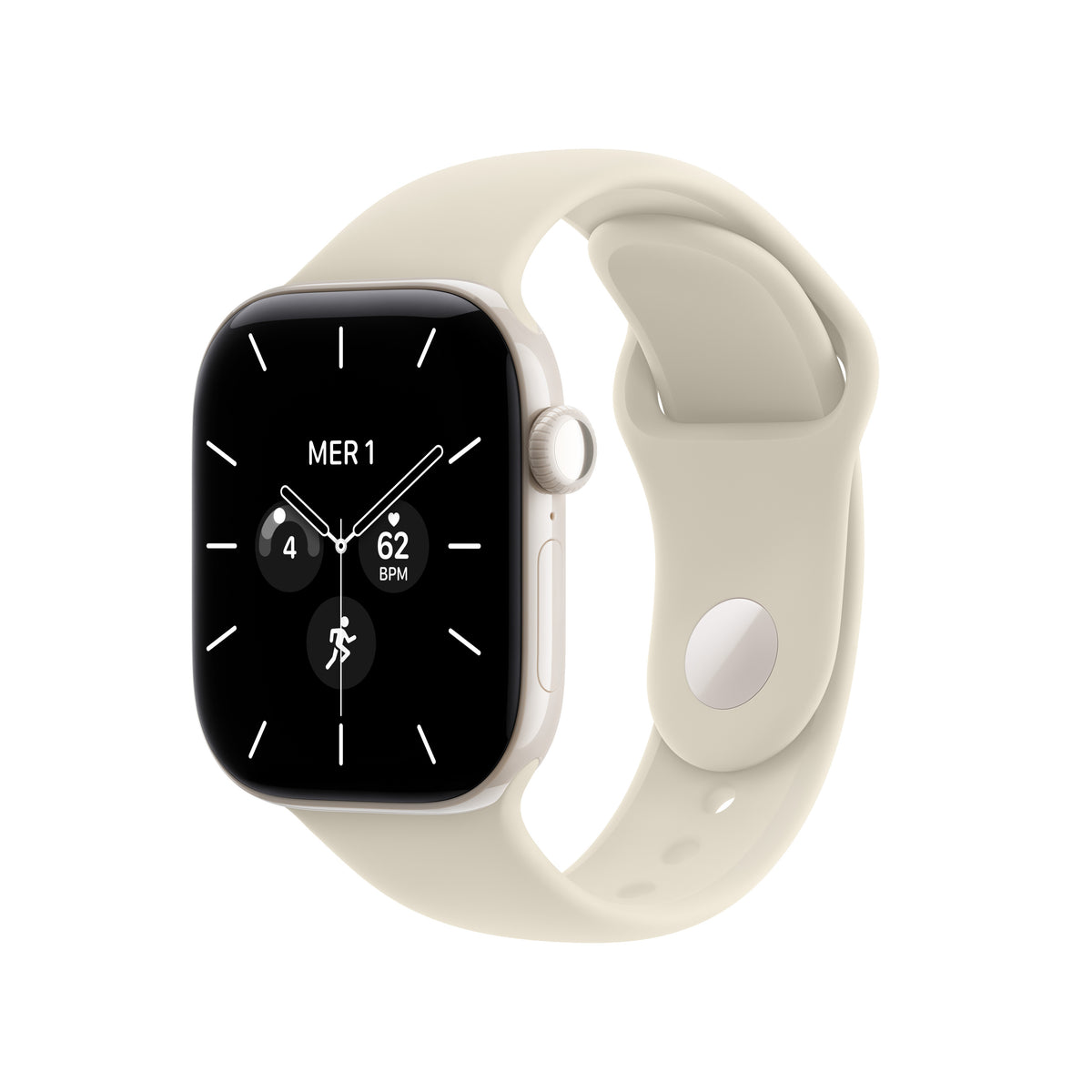 Apple Watch Series 12 42 mm GPS + Cellular – Keramik Weiss, Sportarmband, Sand, S/M, 50 m, für iPhone