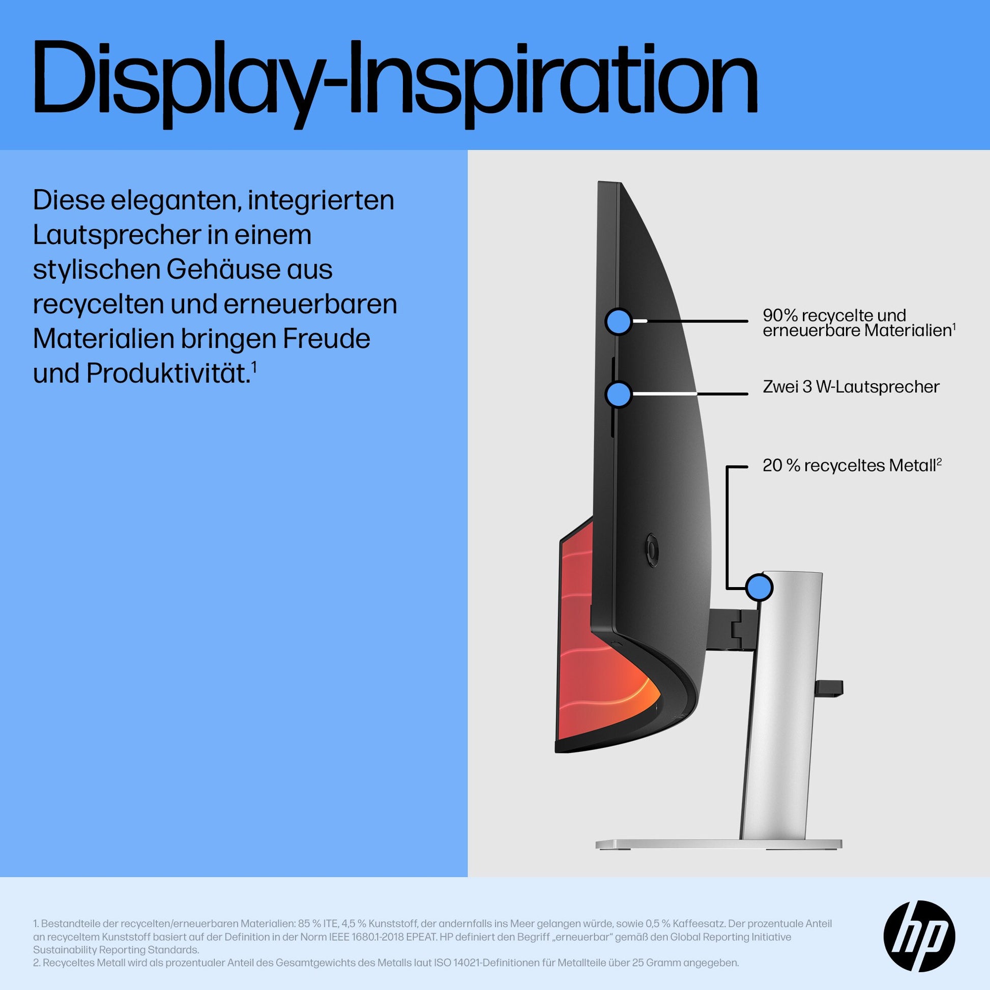 HP E45c G5 – Monitor, 44,5", VA, 165 Hz, 400 cd/m², Gebogen, USB-C, VESA 100 × 100, Schwarz