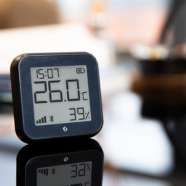 Shelly H&T Gen3 – Temperatur- & Feuchtigkeitssensor, WLAN & Bluetooth, Display – Schwarz