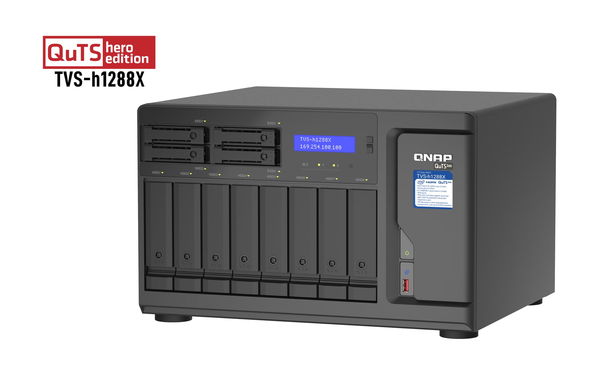 QNAP TVS-h1288X-W1250-16G Speichergerät – 12 Bay
