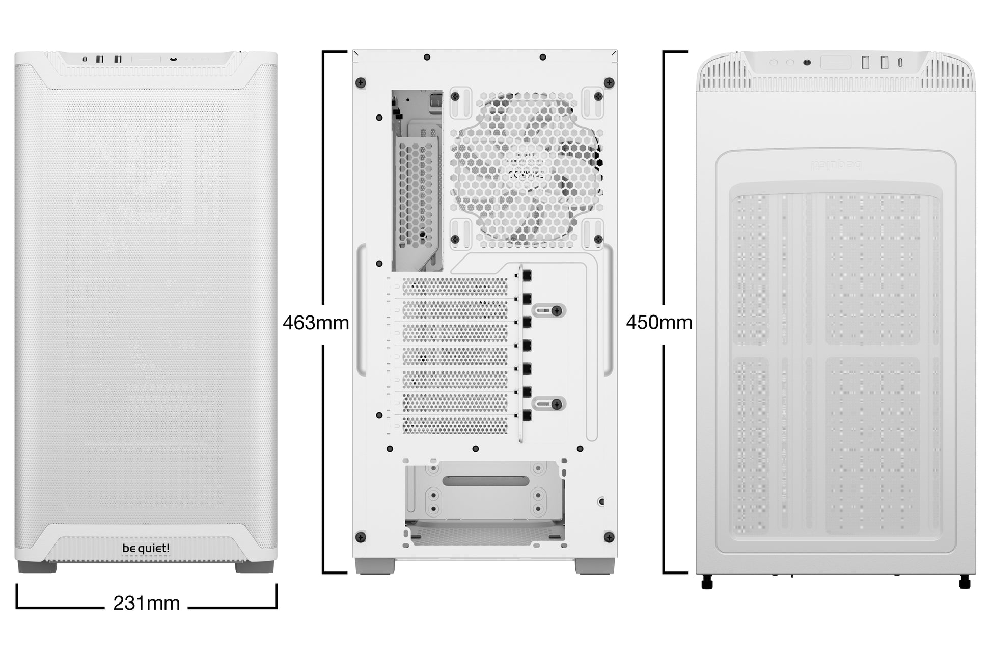 be quiet! be quiet PURE BASE 501 Airflow – Midi-Tower – Weiss, ATX/micro-ATX/Mini-ITX, CPU-Kühler max. 17,8 cm