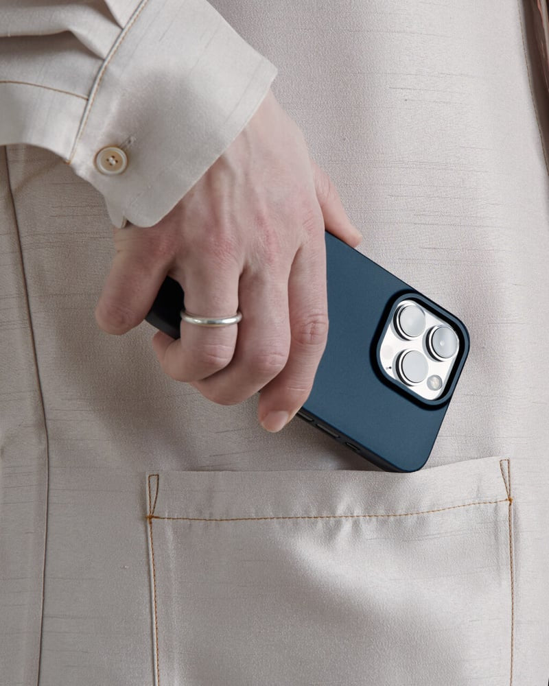 Nudient Thin Backcover – für Apple iPhone 13 Pro, MagSafe, Recycling-Kunststoff, Blau