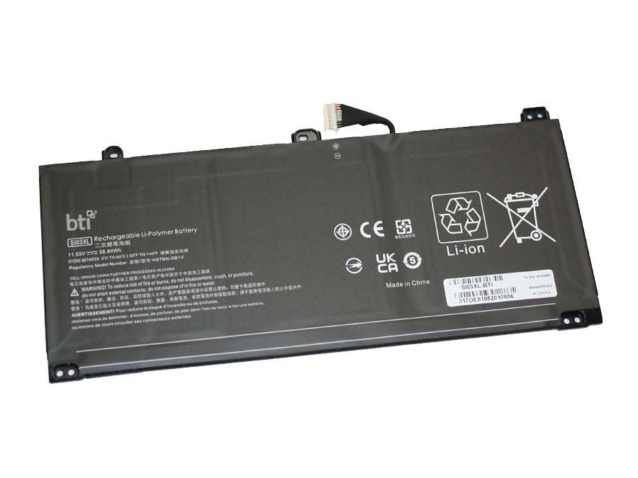 BTI Notebook-Akku – für HP – 58,84 Wh, 11,55 V (3 Zellen) – Schwarz