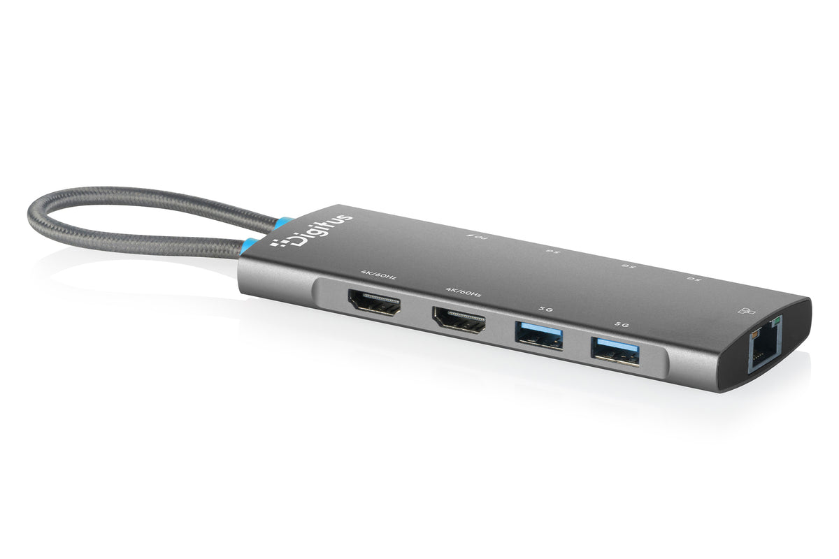 Digitus Dockingstation – USB-C, 2× HDMI, 5× USB-A, 100 W PD