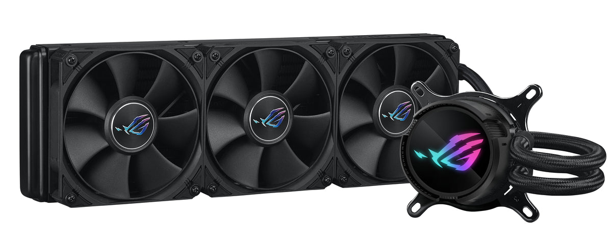 ASUS ROG Strix LC III 360 – Flüssigkeitskühler – 360 mm Radiator, 3×120 mm Lüfter, LCD, Schwarz