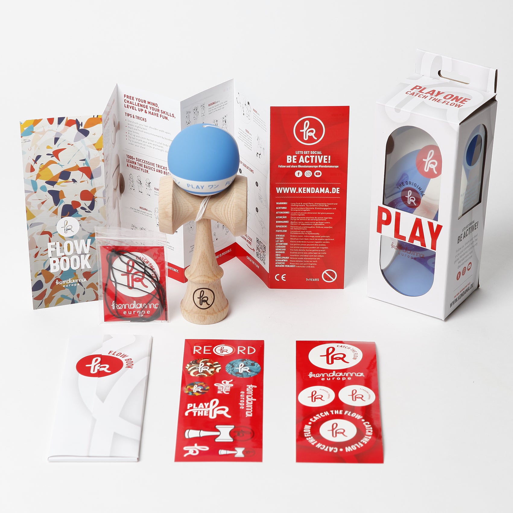 Kendama Europe PLAY One G Kendama – Cloudsurfer – Buche, Blau – ab 7 Jahren