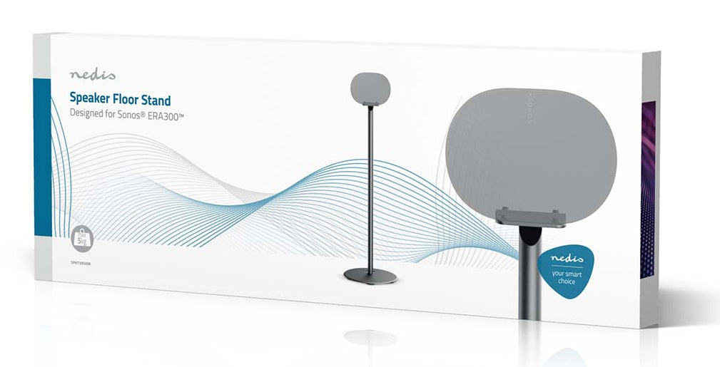 Nedis SPMT5950BK – Lautsprecher-Ständer – für Sonos Era 300 – Höhe 71,5 cm, 5 kg, Kabelmanagement – Schwarz