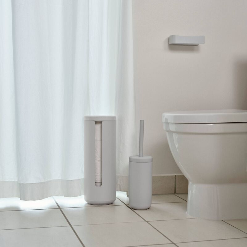 Zone Denmark Toilettenpapierständer – Kunststoff (ABS), Aluminium, hellgrau, für 3 Rollen, 15 × 15 × 10,5 cm