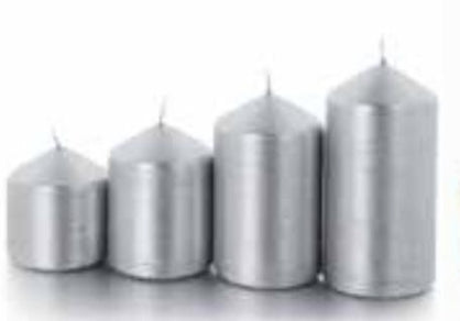 Balthasar Lygis Adventstufenset – Ø 6 × 8–14 cm – ca. 44 h – 4-teilig, silber