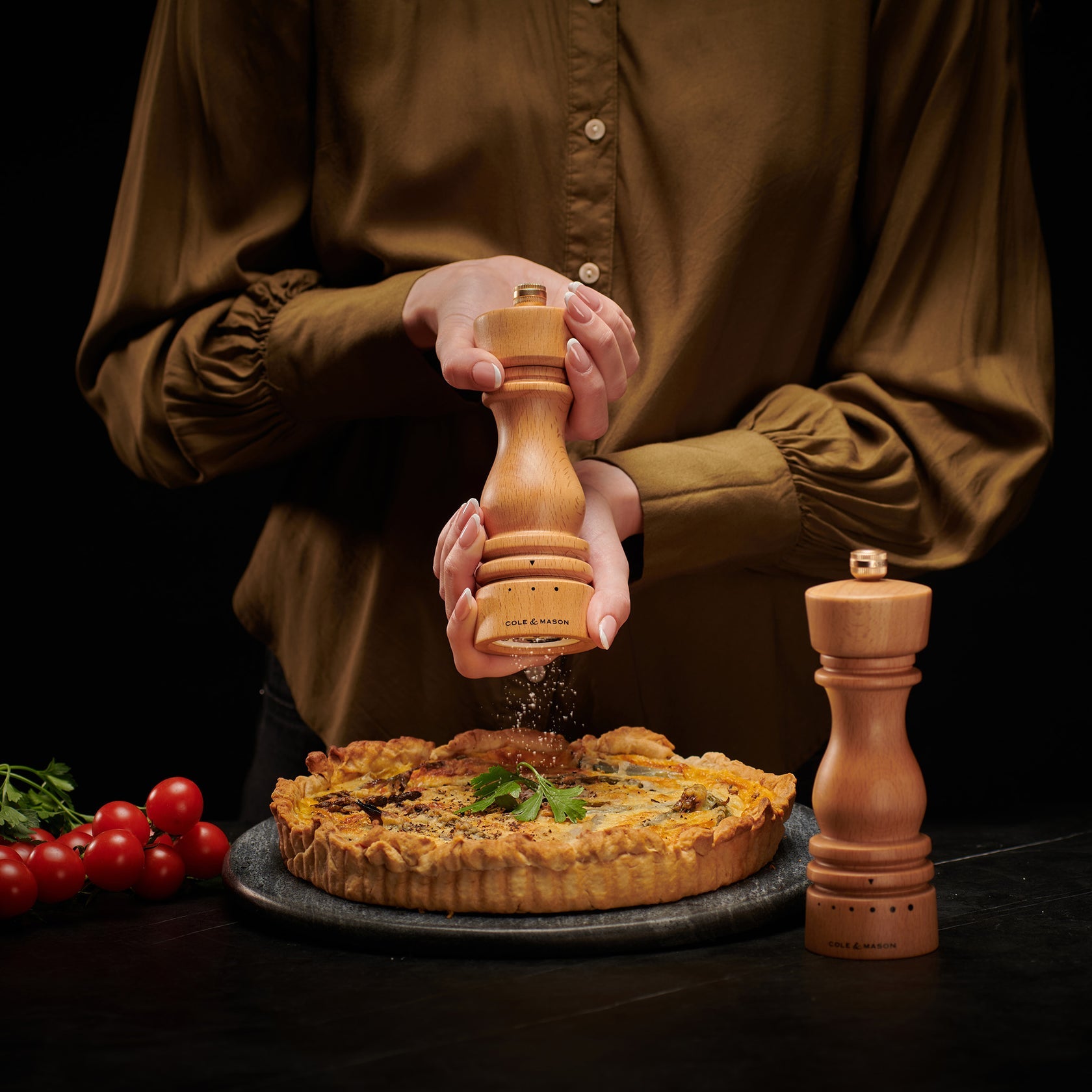 Cole & Mason Salz-/Pfeffermühle 18 cm, Buche, Braun