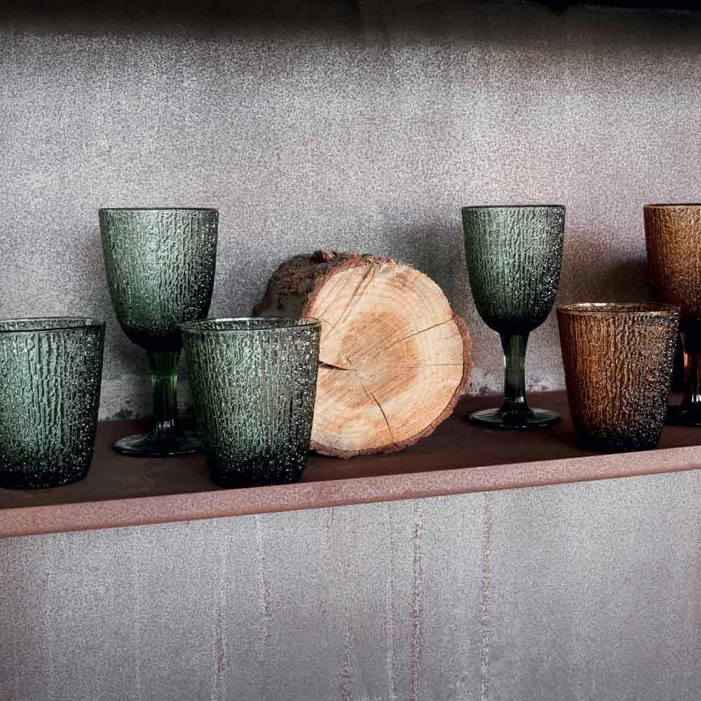 Tognana Porcellane Tognana Trinkgläser Davor – 3er Set, 280 ml, Ø 8,5 cm, Glas, Grün, spülmaschinenfest