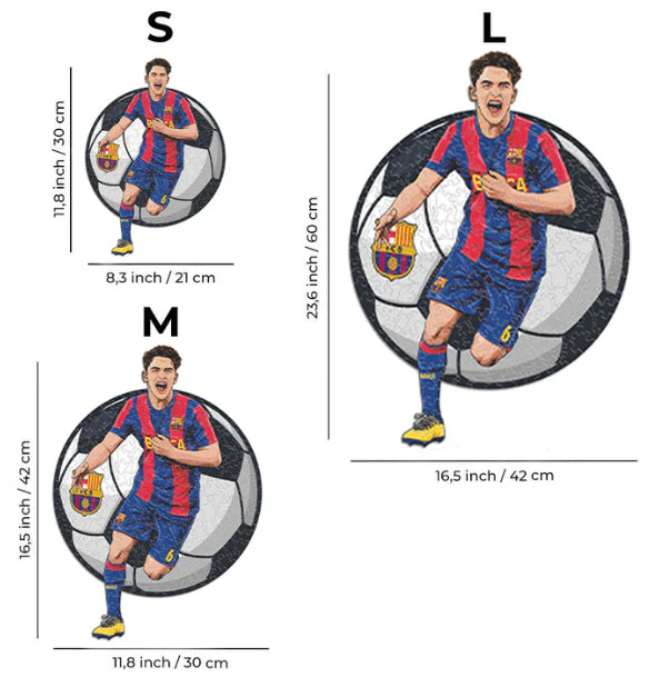 Iconic Puzzles Puzzle FC Barcelona (Gavi) – 150 Teile – 21 × 30 cm – ab 10 J. – Holz – mehrfarbig