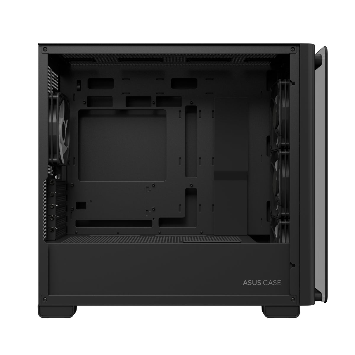 ASUS A23 PLUS TG – PC-Gehäuse – Micro-ATX/Mini-ITX, 7 Lüfterplätze, 3×2,5", 2×3,5", Sichtfenster, Schwarz