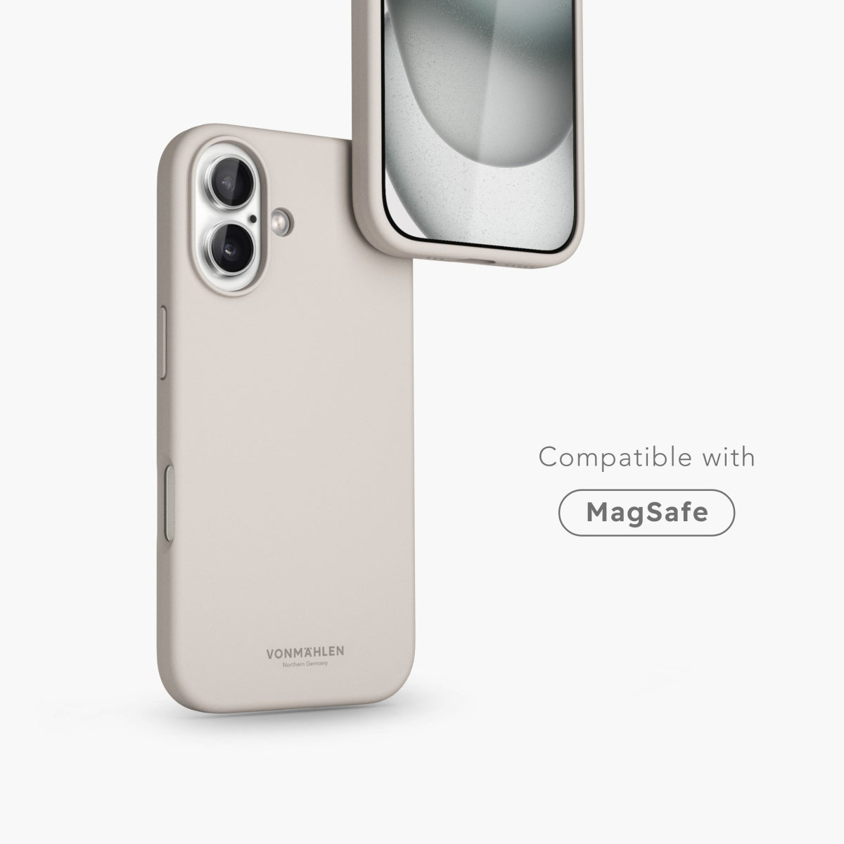 Vonmählen Soft Silikon Backcover – für Apple iPhone 16 Plus, MagSafe, Silikon, Beige