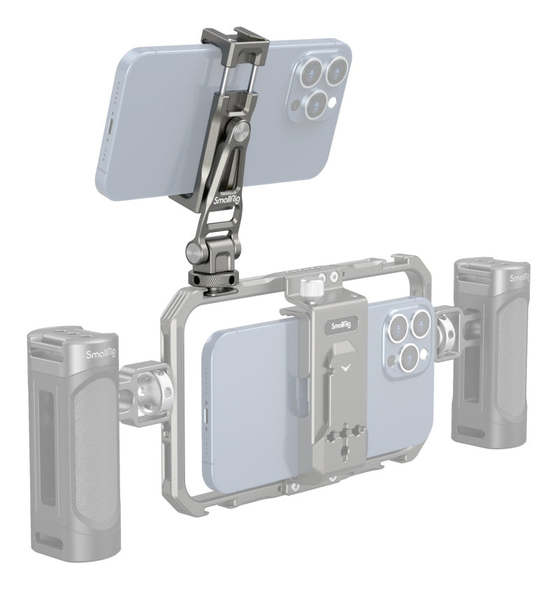 SmallRig Universal Metall Smartphone Halter – Foto-/Video-Griff – 1/4"-Gewinde, drehbar 360° – Schwarz