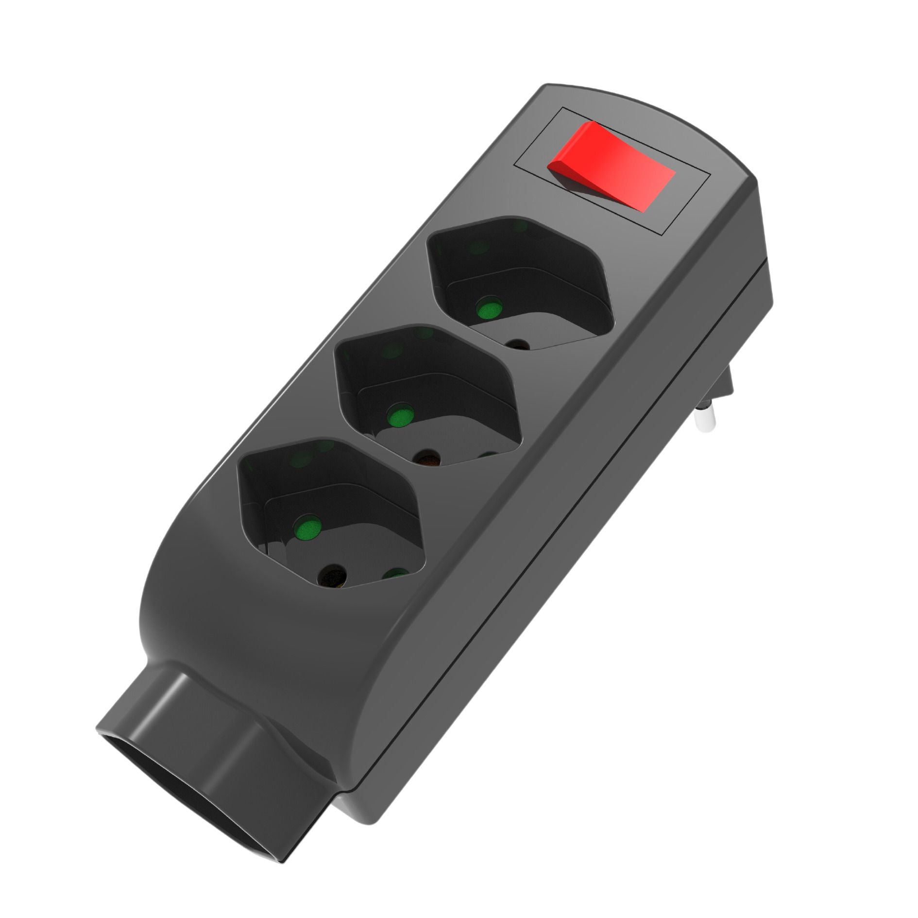 M. Schönenberger Schönenberger Steckdosenleiste, 4×T13, mit Schalter, Eingang T12, Kindersicherung, 130×80×45 mm – Schwarz
