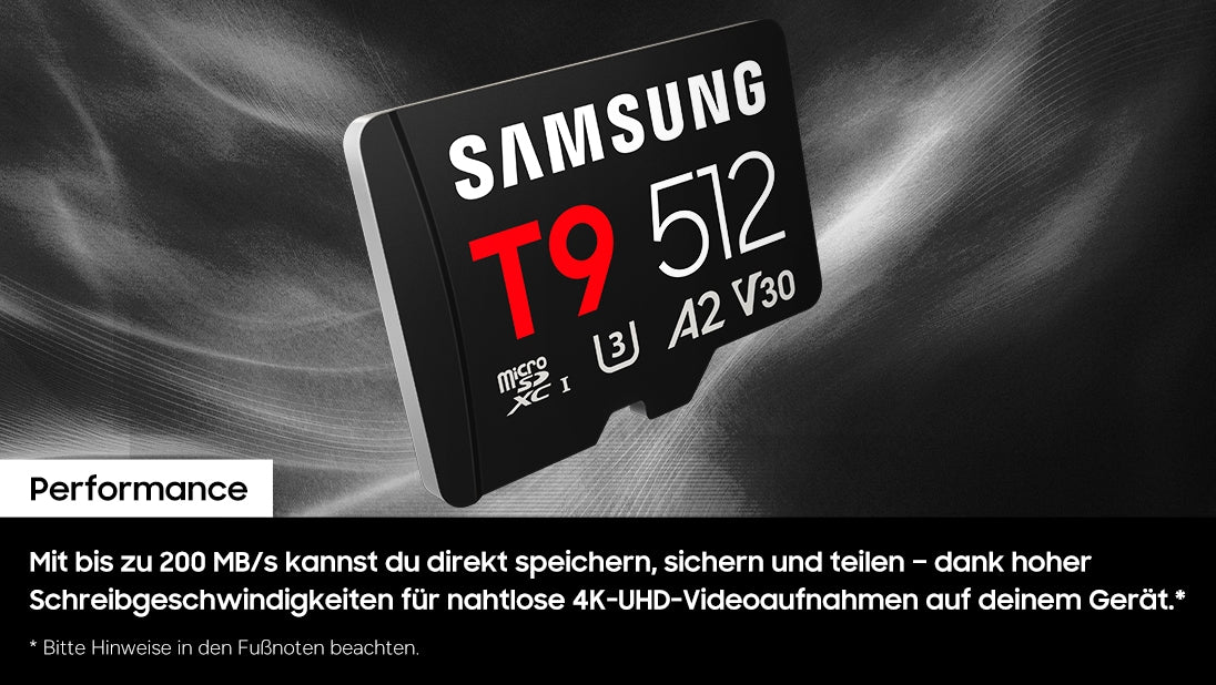 Samsung T9 microSDXC 128 GB – UHS-I, U3, V30, A2, 200/130 MB/s