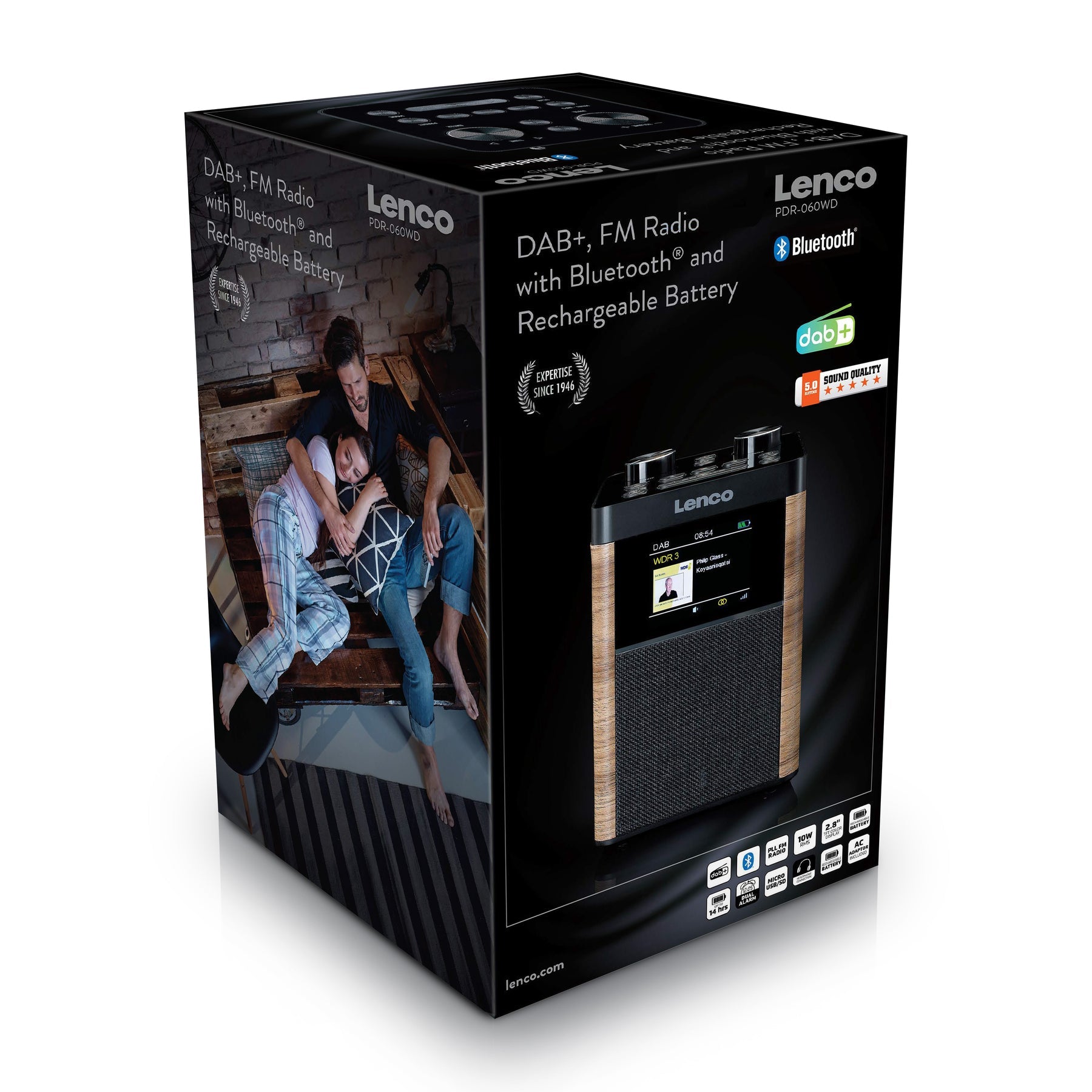 Lenco PDR-060WD – DAB-/Internetradio – Tischradio – DAB+, UKW, USB, Bluetooth – Schwarz
